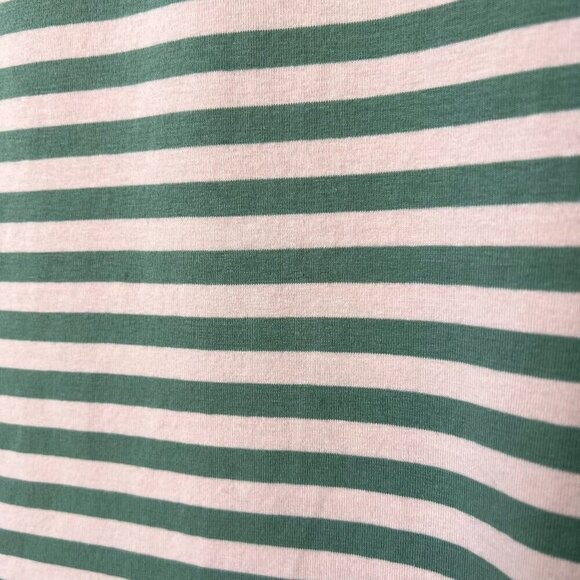 Matilda Jane Top Womens Size Small Pink & Olive Green Striped Blouse Stretch - Picture 8 of 16